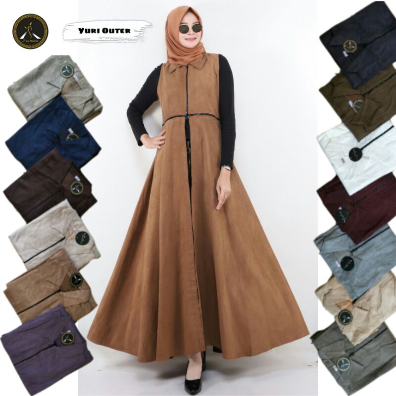 Keisya Long Cardi Kardigan Panjang Wanita Cardigan Suede Import FREE MASKER