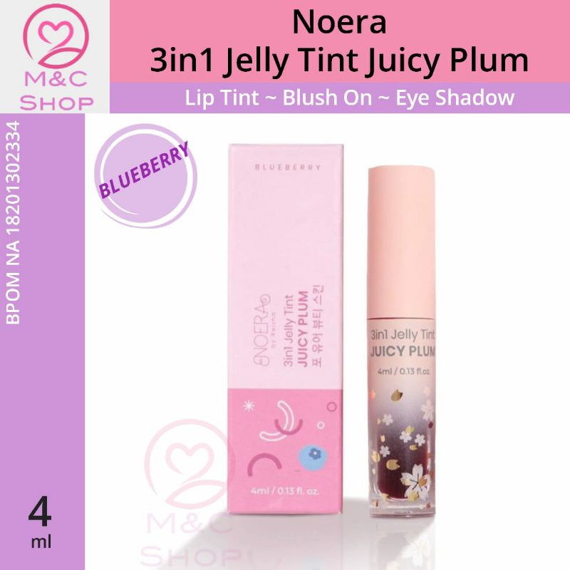 NOERA 3 in 1 Jelly Tint Juicy Plum ⭐ Lip Tint ~ Blush On ~ Eye Shadow
