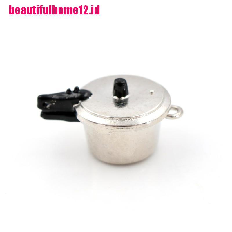 【beautifulhome12.id】1:12 Dollhouse Miniature Kitchen Cooking Utensil Pressure Cooker Autoclave Toy