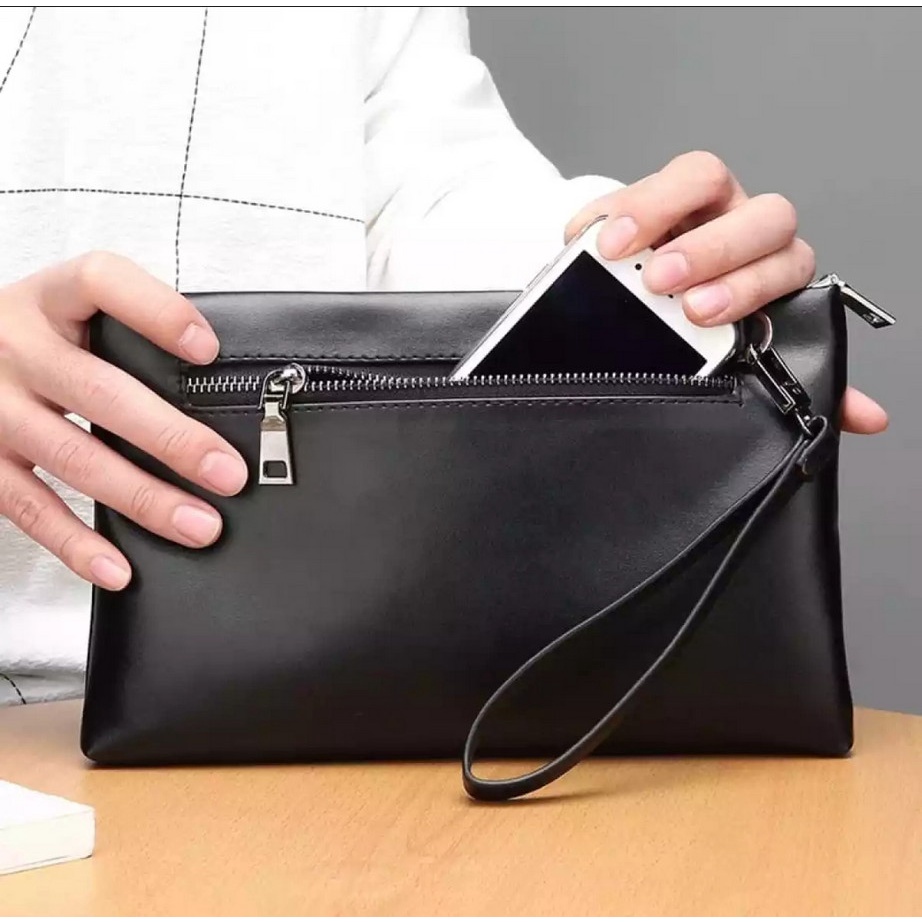 Tas Handbag Pria / Dompet Kulit Pria / Wanita pergelangan tangan Handbag Pria Clutch Kulit PU Leather Men's Business Style High Quality