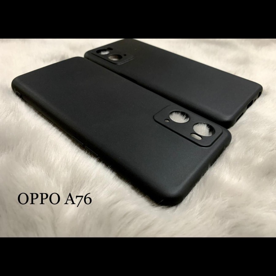 OPPO A76 SOFT CASE PREMIUM MACARON BLACK SILICONE COVER SOFTCASE