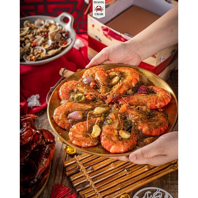 

#THEMOVINGCRAB Udang saus padang / Caramelized Butter / Salted Egg