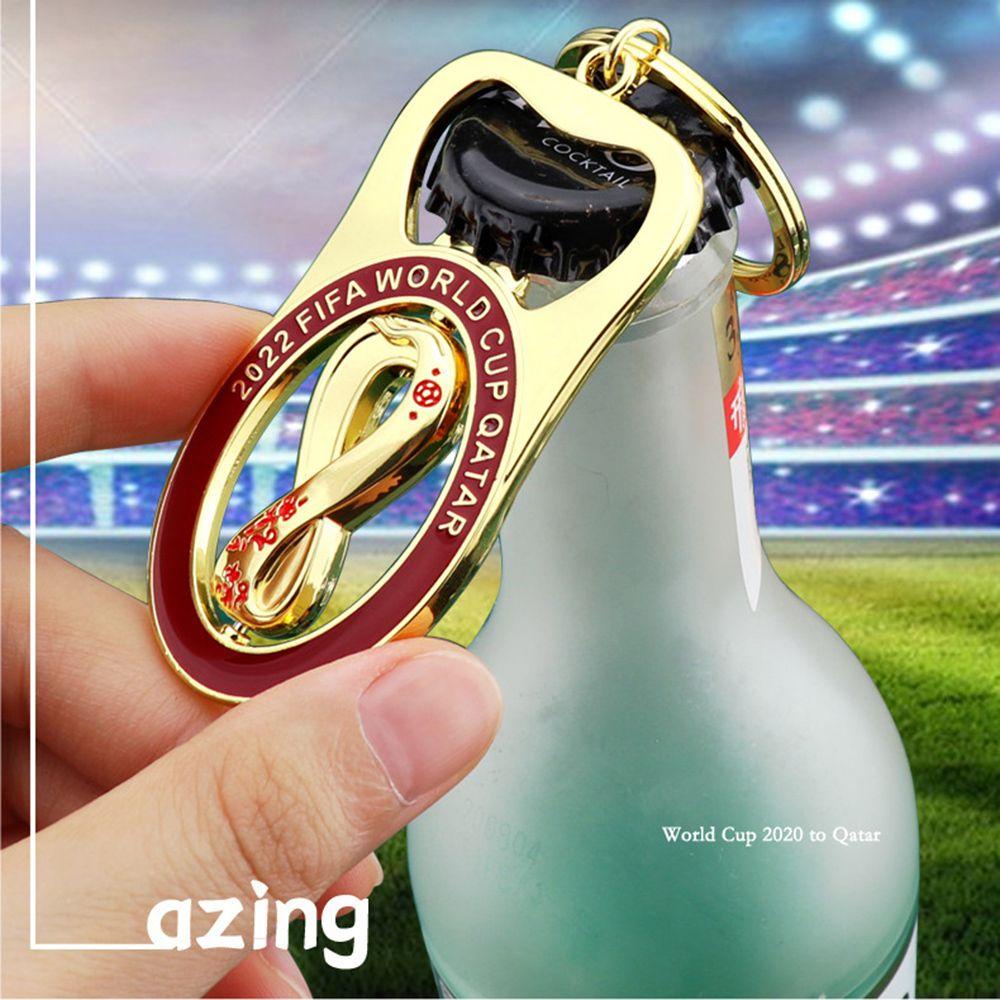 Preva 2pcs/set Pembuka Botol Kreatif Sepak Bola Atletis Qatar Gantungan Kunci