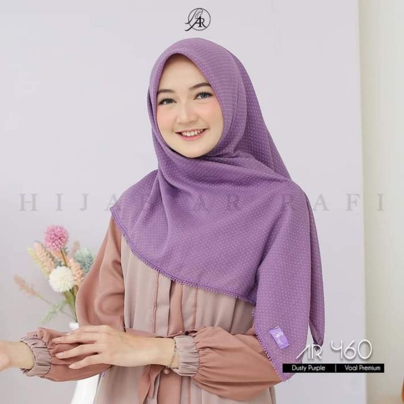 Hijab Segiempat Polkadot Ar 460 Ar Rafi | Hijab Square Jilbab Kerudung Segi Empat Khimar Original Ar