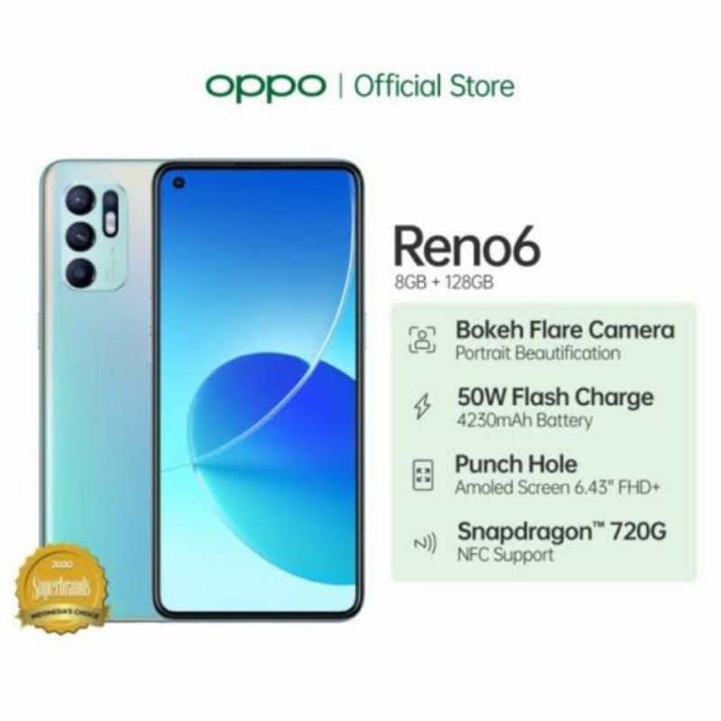 OPPO RENO 6 8/128 GARANSI RESMI