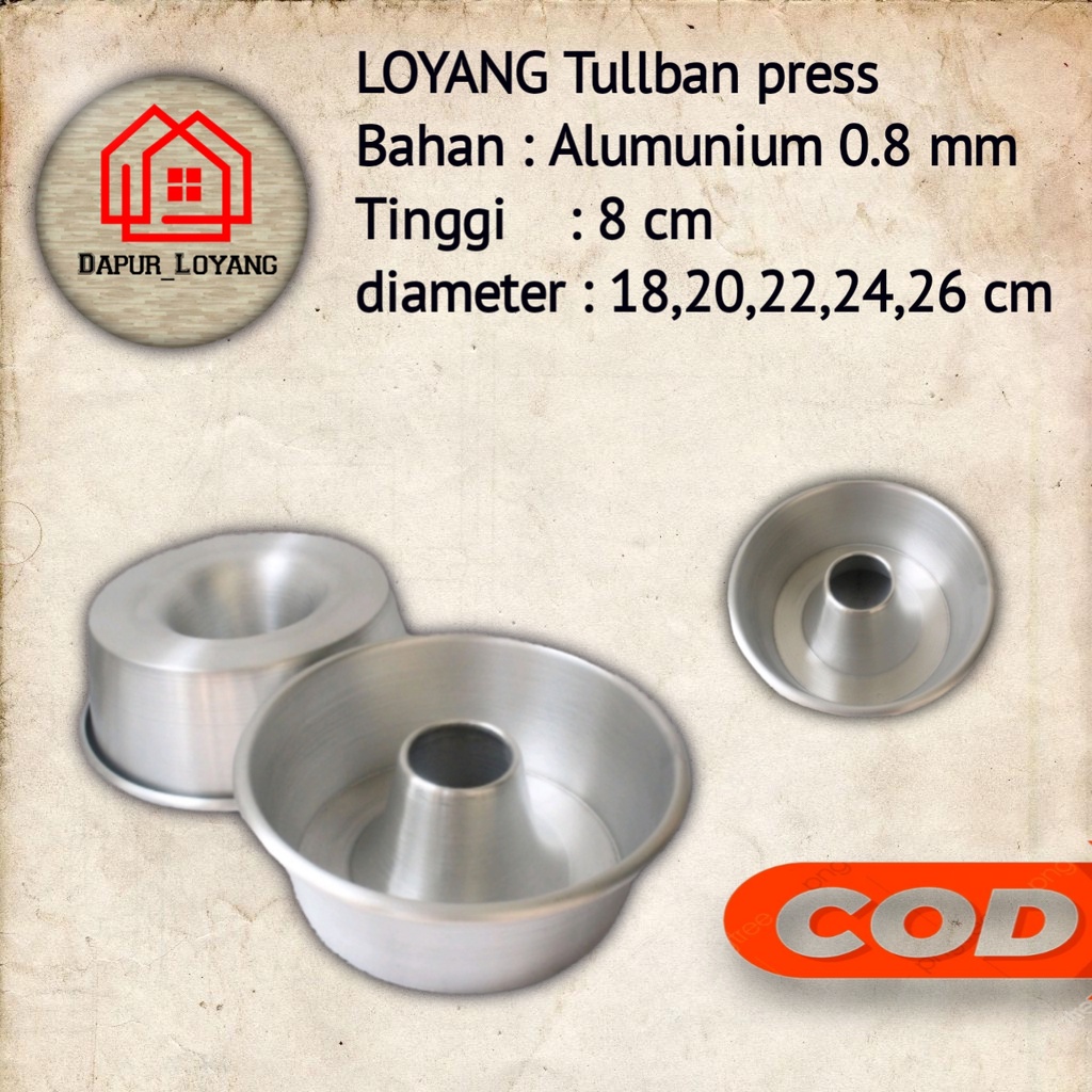 Loyang Tulban Press Tanpa Sambungan Aluminium | Variasi 18/20/22/24/26cm