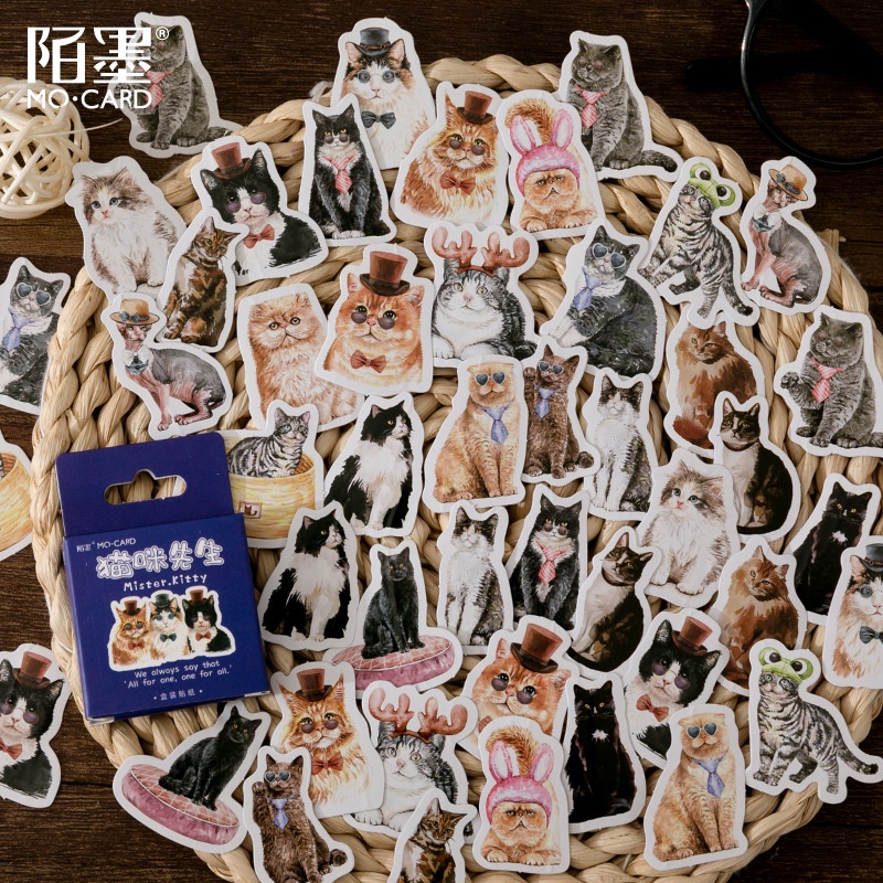 45pcs/set Stiker Motif Koran Bahasa Inggris Handmade Diy Untuk Dekorasi Album Foto/Diary