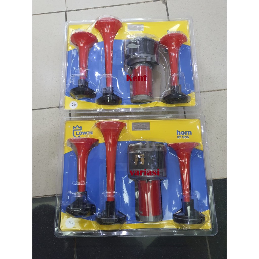 Lowin - Klakson 3 Terompet Trompet Merah Mobil Dinamo ST 1015 Horn Red