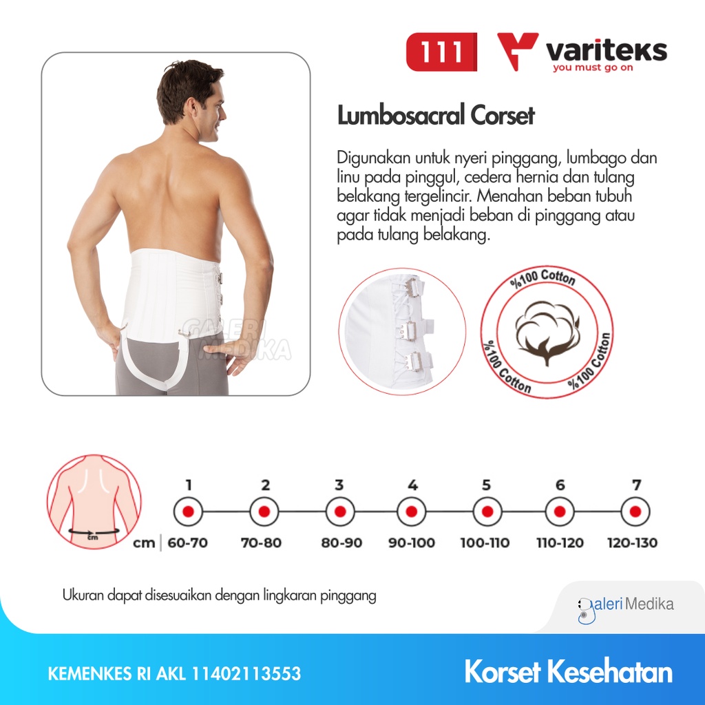 Korset Nyeri Hernia, Lumbago, Sciatica Variteks 111 Lumbosacral Corset - Korset Nyeri Pinggang