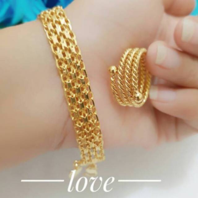 Xuping gelang cincin lapis emas 24k