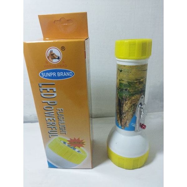 senter tangan LED body plastik jadul