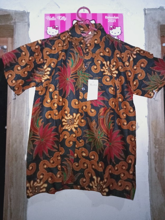 [bisa Cod] Batik Rifa Cfbr034 Baju Batik Couple Family Gamis & Kemeja Lengan Pendek Katun Halus