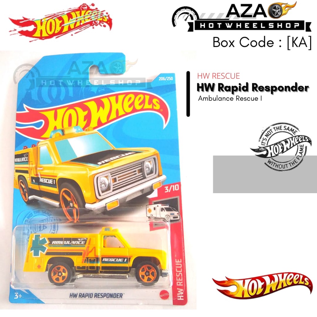 Diecast Hot Wheels HW RAPID RESPONDER Kuning HW Hotwheels Mobil Mainan Ambulance Rescue Lot L &amp; M 2021