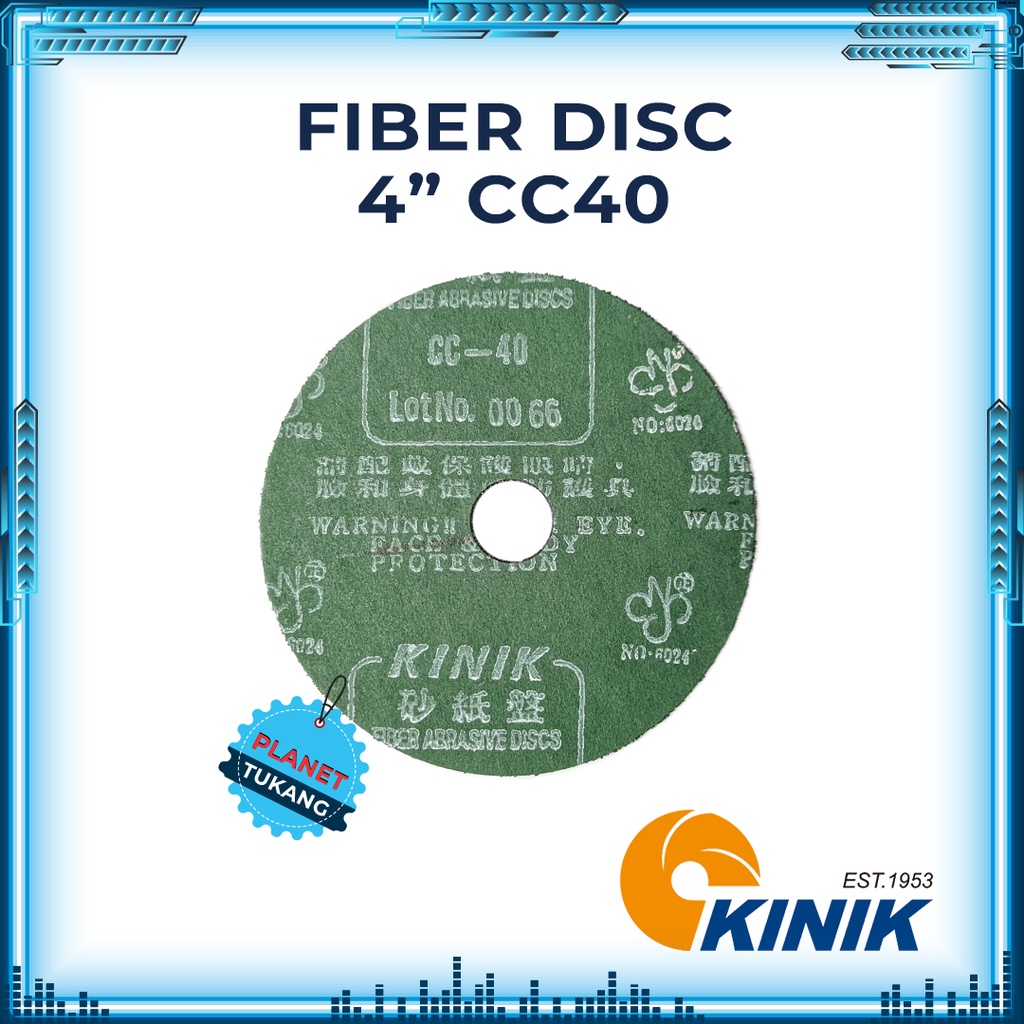 Amplas Bulat 4" Kinik Fiber Fibre Disc Grit CC40 CC 40