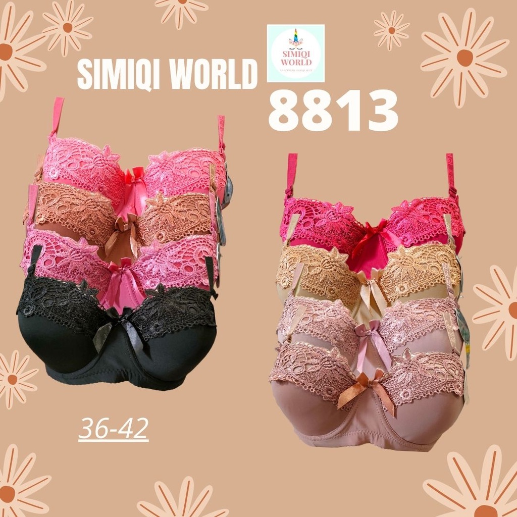 Jual Bra Simiqi 8813 Bh Kawat Push Up Kait 3 Busa Tebal Ukuran 36 42 Cup Besar Bh Wanita