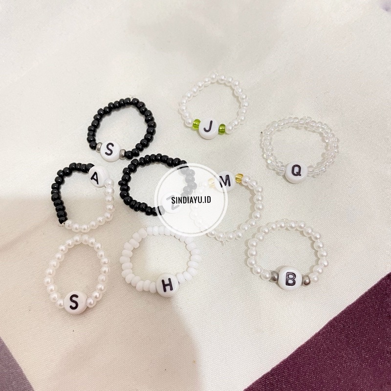 RING BEADS INISIAL | CINCIN MANIK HURUF ALPHABET | CINCIN BEADS KOREA | KOREAN RING BEADS