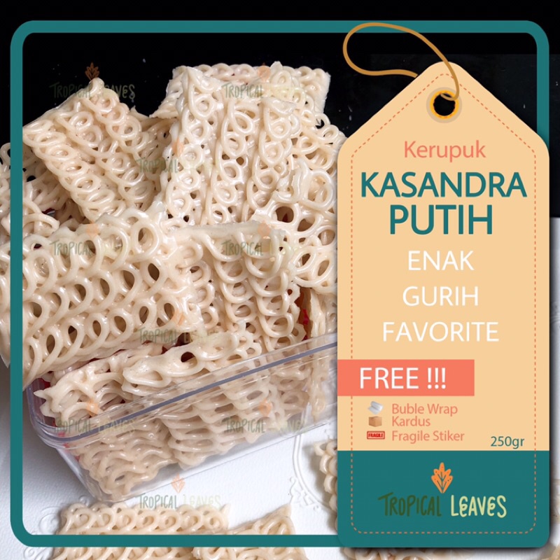 

KERUPUK KASANDRA PUTIH / Krupuk putih / Kerupuk Keriting kotak / Kerupuk bawang Rante Warung