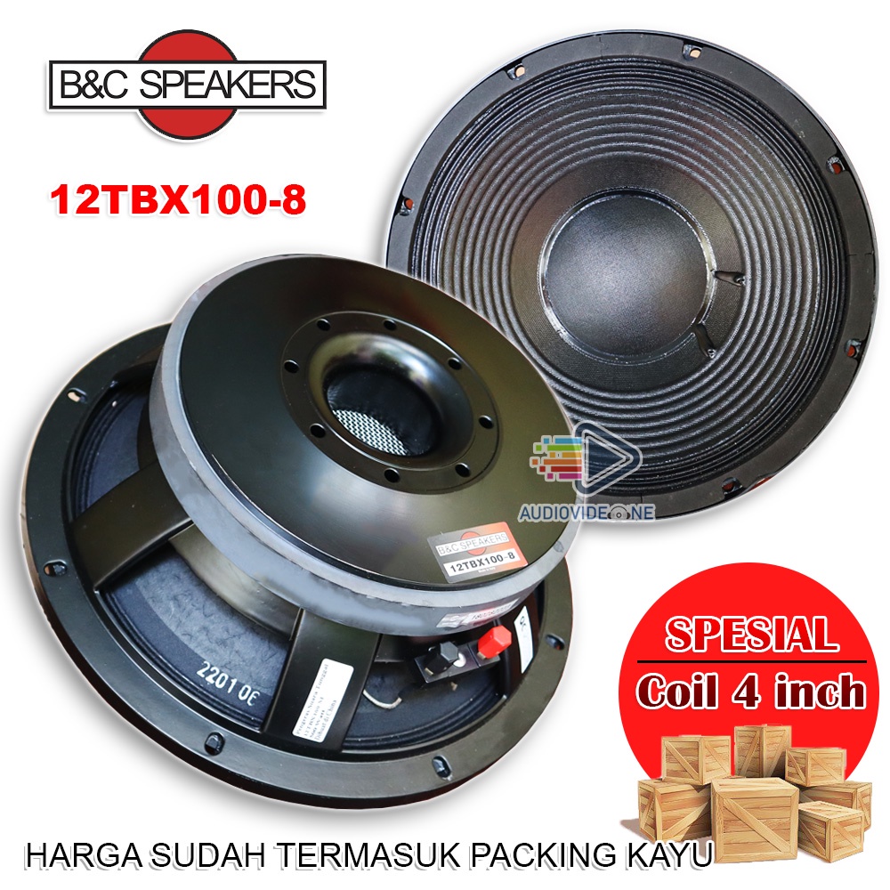 Speaker B&C 12TBX100 Voice Coil 4 Inch Komponen Spiker Balap BNC 12 Inch