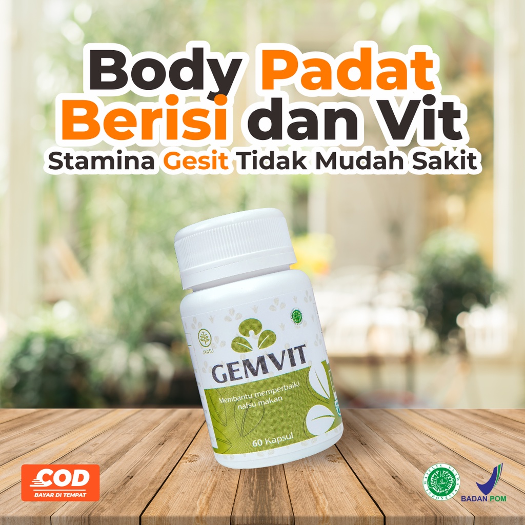 Gemvit suplemen penggemuk badan bpom anak dewasa pencerah kulit permanen bpom 100% ori