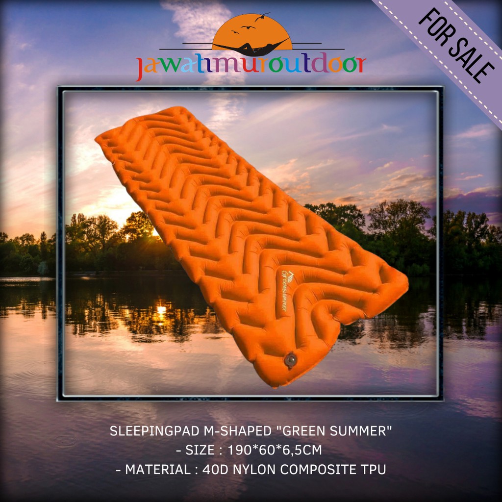 Sleeping Pad Green Summer Sleping Pad Bassic Matras Tiup Matras Angin Gunung Hiking Camping Outdoor