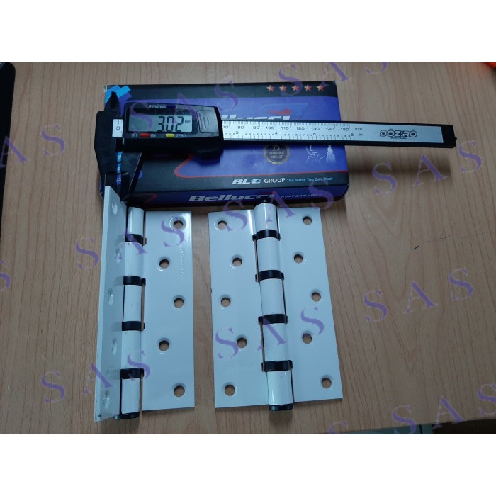 SAS Belluci WHITE Engsel Pintu Tebal 5 inch Bagus Kuat Belluci Putih