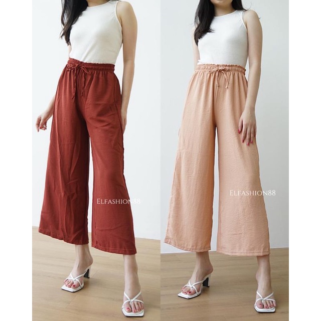 Elfashion • Long Kulot Crinkle | Celana Sella Pants