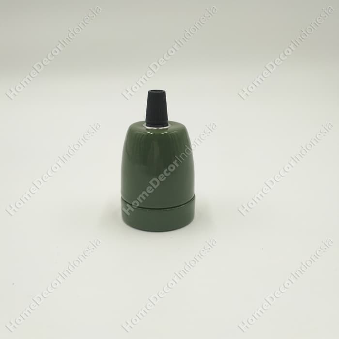 Fitting Keramik Perancis Gantung Hias Lampu Bohlam Edison Warna Hijau