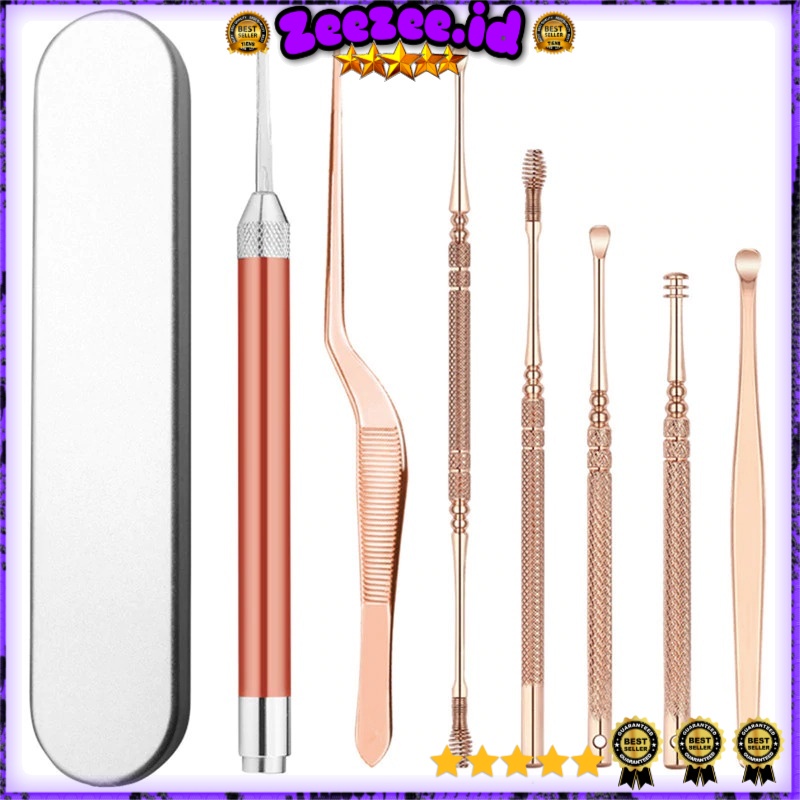 Pembersih Telinga Korek Kuping Ear Wax Picker 7 pcs with led