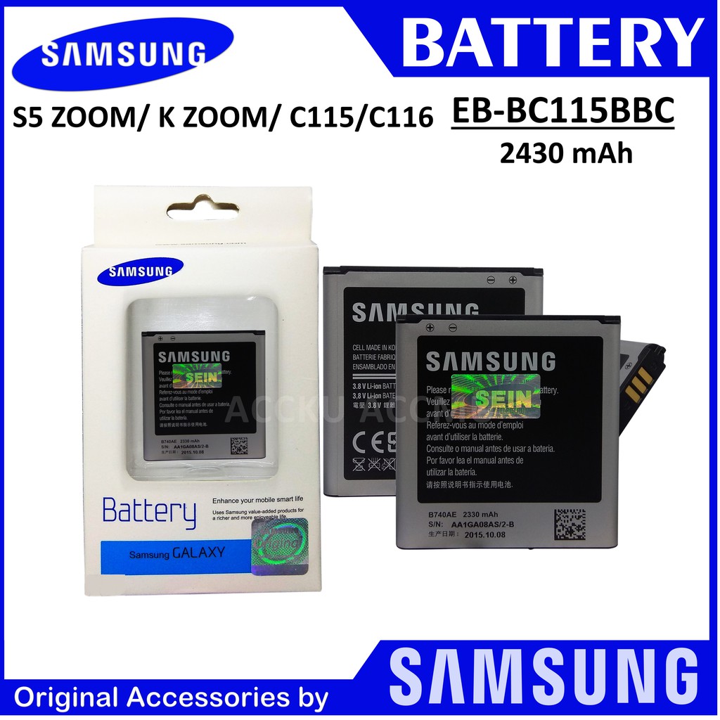 BATERAI SAMSUNG C115 BATTERY SAMSUNG S5 ZOOM / K ZOOM C116 ORIGINAL
