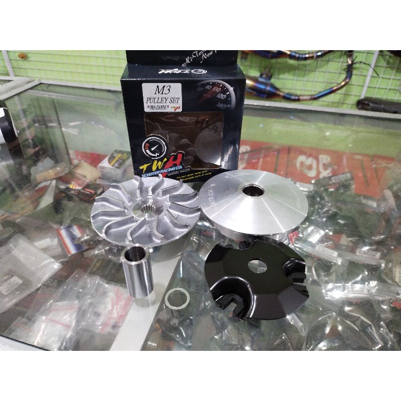 PULLEY RACING RUMAH ROLLER TWH MIO M3 FINO 125 MIO Z 125 PULLEY SET RACING TWH 13,5 DERAJAT MADE IN 