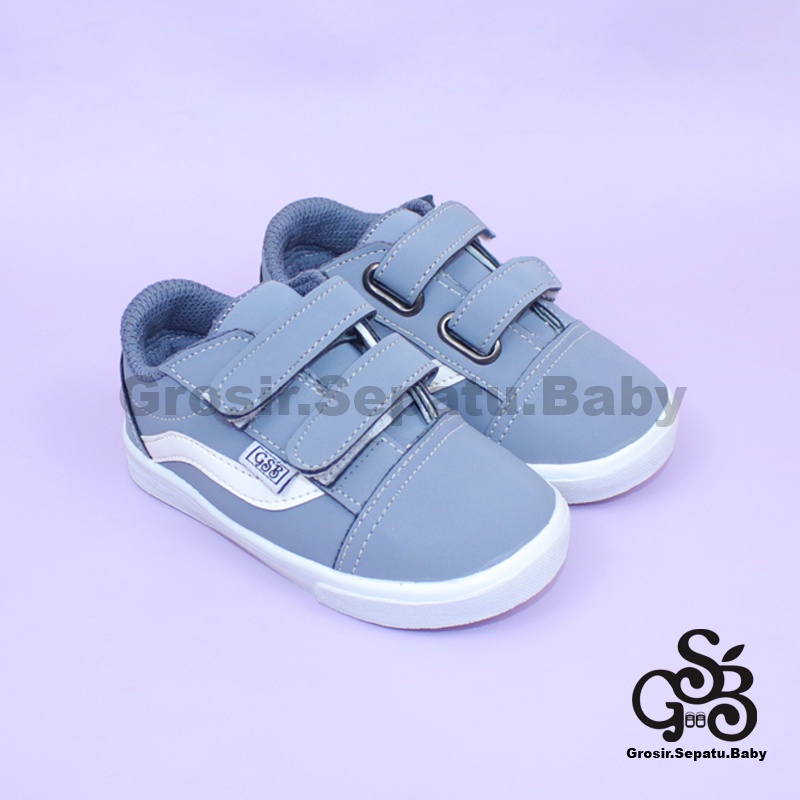 sepatu anak sneakers sepatu anak laki laki sepatu anak perempuan model casual London kids ABU polos ringan fleksibel &amp; Anti Slip