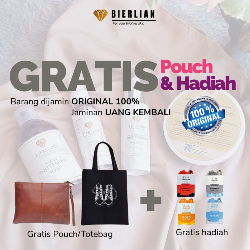 [BPOM] BIERLIAN CREAM WAJAH WHITE GLOW/SUPER WHITE/ACNE/FLEK [Free Pouch/Totebag]-1