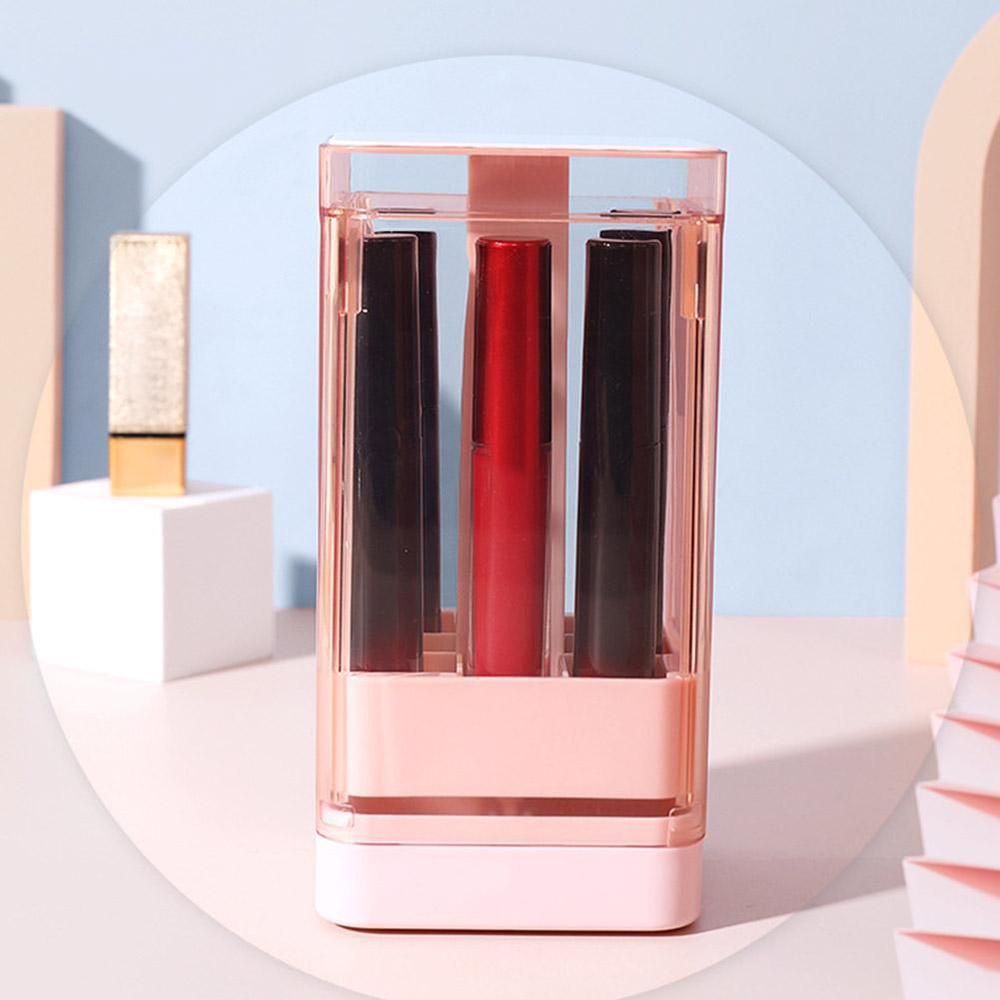 [Elegan] Press Lift Lipstik Kotak Penyimpanan Fashion Penjualan Panas Tahan Debu Alat Kosmetik Lipstick Stand Case Desain Baru Kotak Lipstik