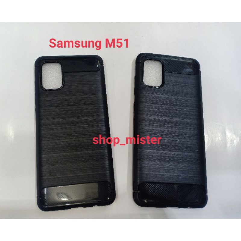 Softcase Black TPU Carbon Samsung M51 // Case Ipaky Carbon Samsung M51
