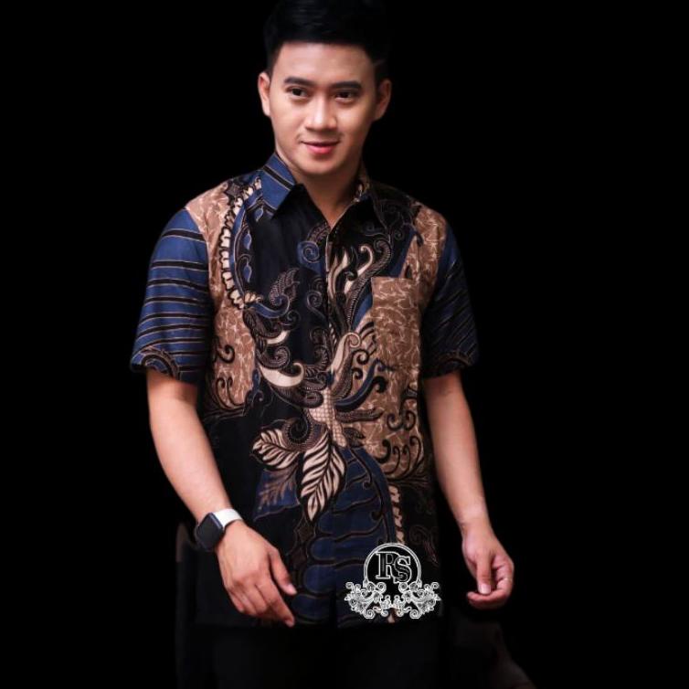 Kemeja batik pria lengan pendek reguler | Baju batik pria lengan pendek ▪ CF.25Au22ᴳ