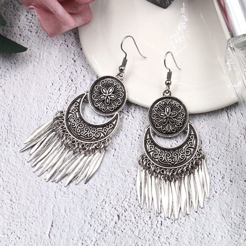 2022 Anting Gantung Boho Vintage Dengan Rumbai Sequin Untuk Wanita