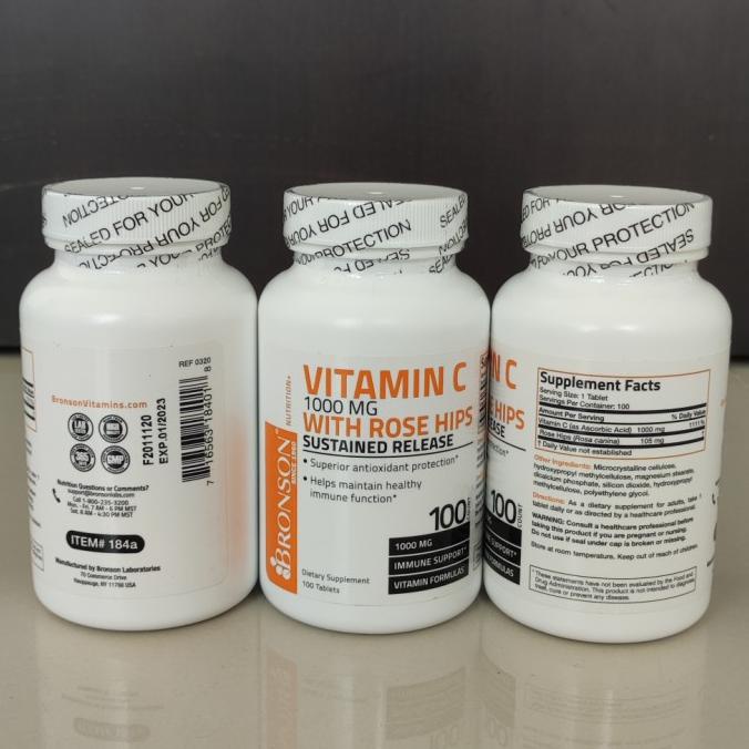 Bronson Vitamin C 1000Mg Sustained Release - 100 Tabs Original Us D7F8H_Urgs