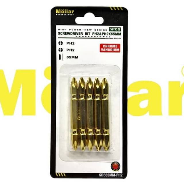 Mata Bor Obeng Angin MOLLAR 5pcs 5 pcs Set PH2 ++ 65mm / Screwdriver Bit Set