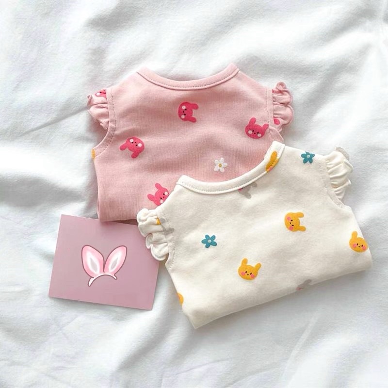 Pink &amp; White Bunny Dog Cat Shirt Baju Anjing Kucing Lucu