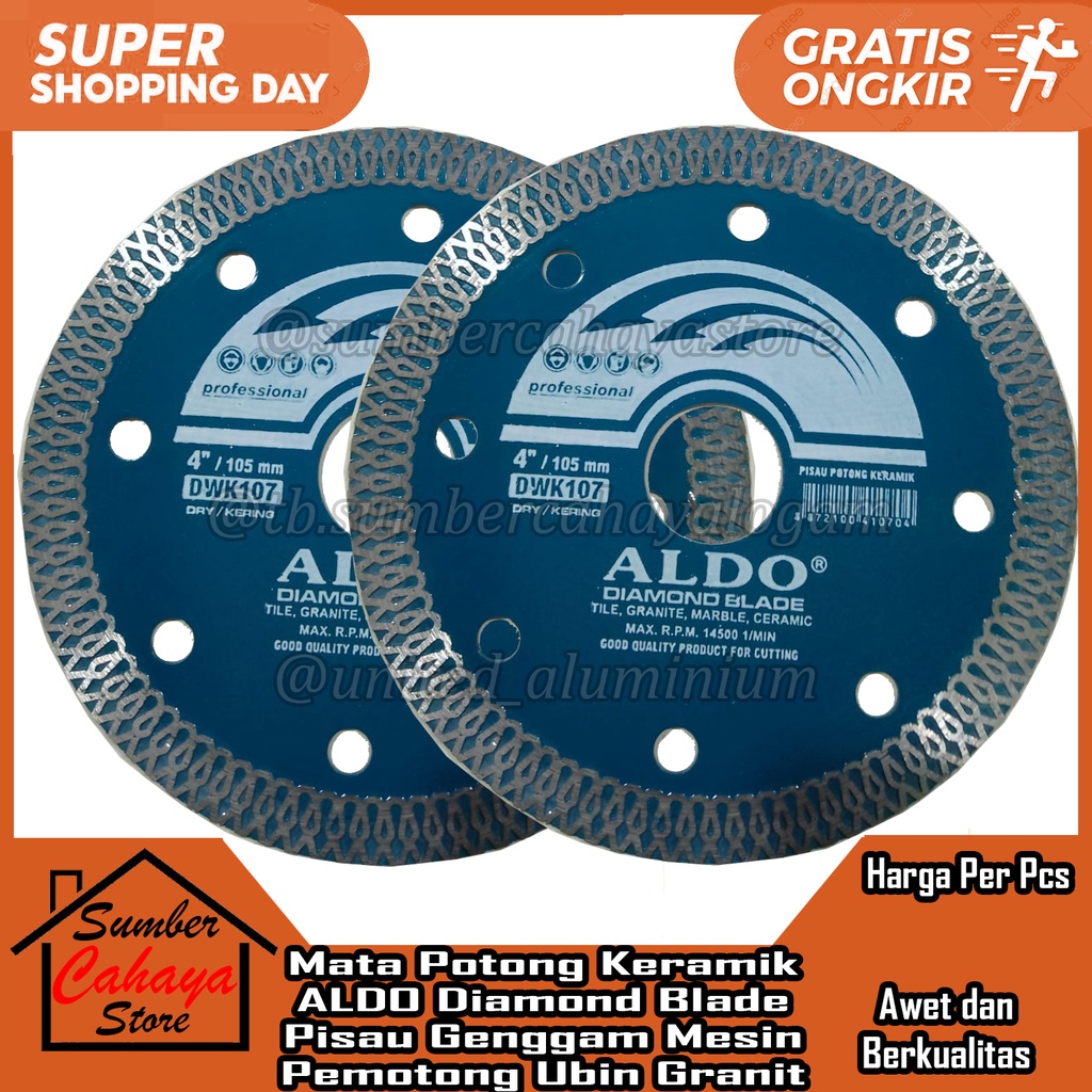 Jual Mata Potong Keramik Aldo Diamond Blade Pisau Grinda Gerinda Gurinda Grenda Gerenda Genggam