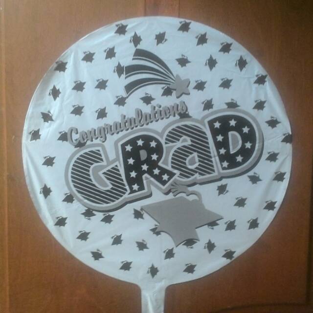 Balon foil wisuda / graduation bulat 18 inch