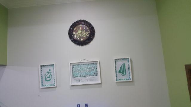 Hiasan Dinding Kaligrafi Kufi Ayat Kursi Dan Allah Muhammad Hijau Tosca