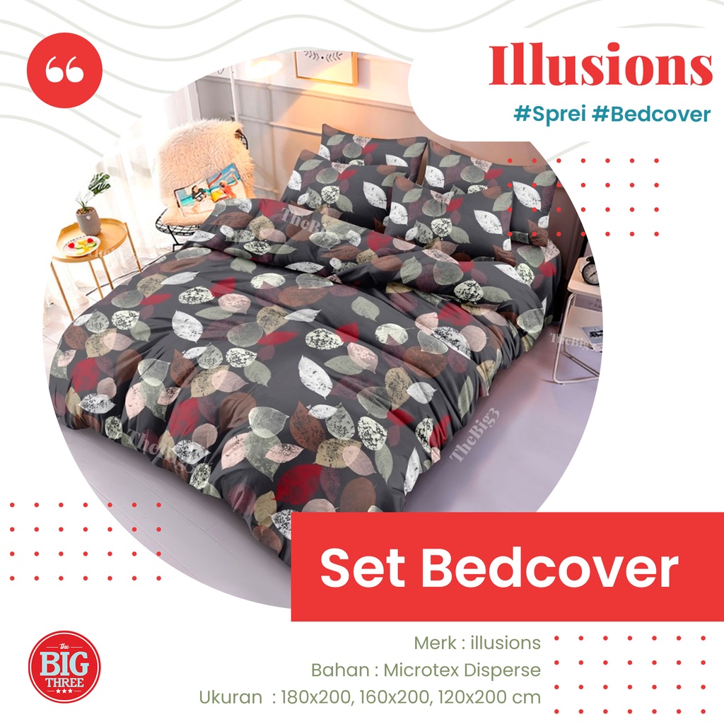 ILLUSIONS Set Bedcover FLAT 180x200 / 160x200 Aston Arima Alina Joanna Sabrina Luna Helma Jessie Vinela Terra Sabrina Febiola Light Star Indira Ralia Indira Raven Terra Vinella Prisa Ghina Juno Vena Vinela Daisy Slater - King 180 Fitted illusions