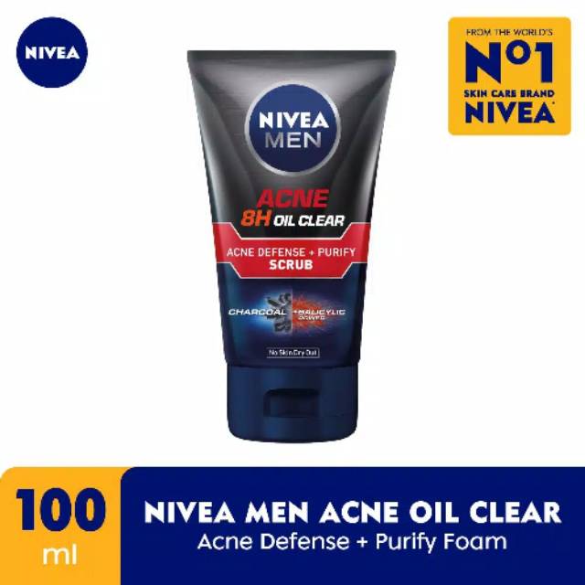 Nivea Men Acne Oil Clear Charcoal Scrub 100ml