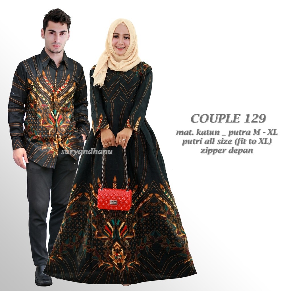(COUPLE FAMILY ADA ANAKNYA) SHINOSTORE COUPLE BATIK 2575 rok klok payung lebar