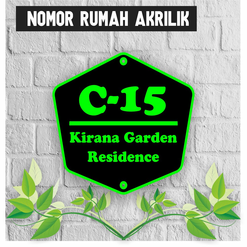 

PAPAN NOMOR ALAMAT RUMAH AKRILIK | NOMOR RUMAH ACRYLIC UKURAN 17x17cm AKRILIK SOLID HN40
