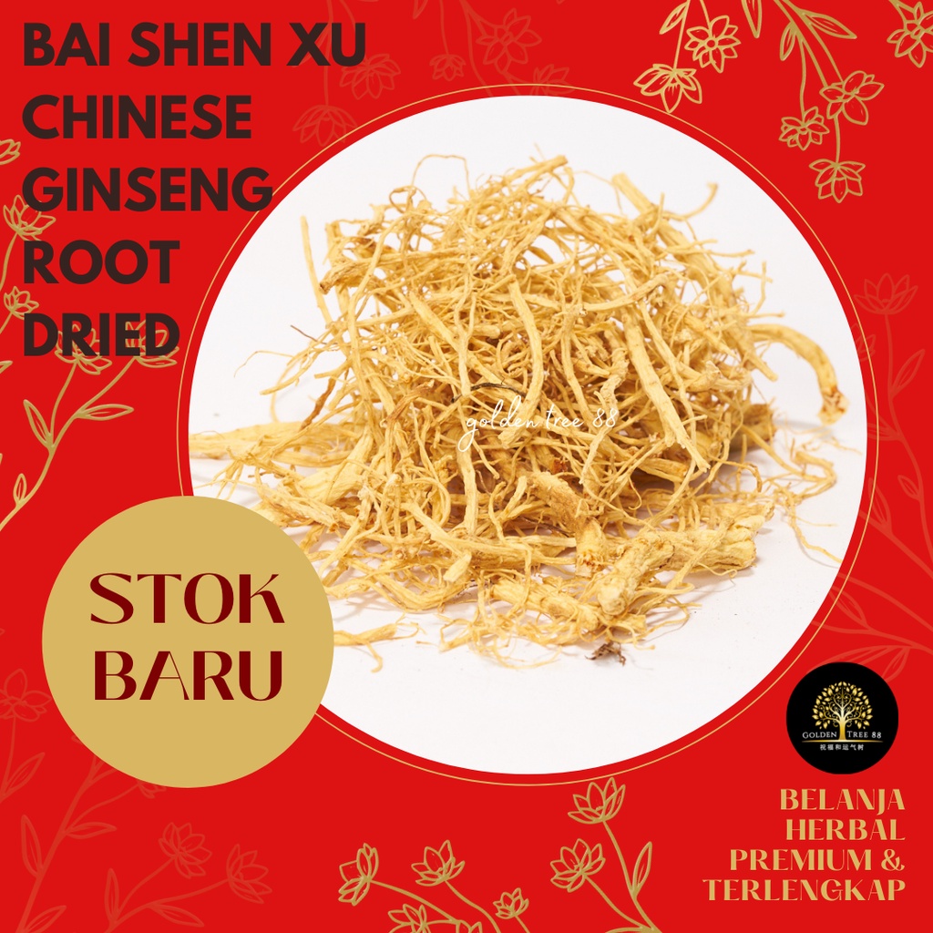 

25 gram AKAR GINSENG CINA BAI SHEN XU GINSENG CHINA ORIGINAL HERBAL