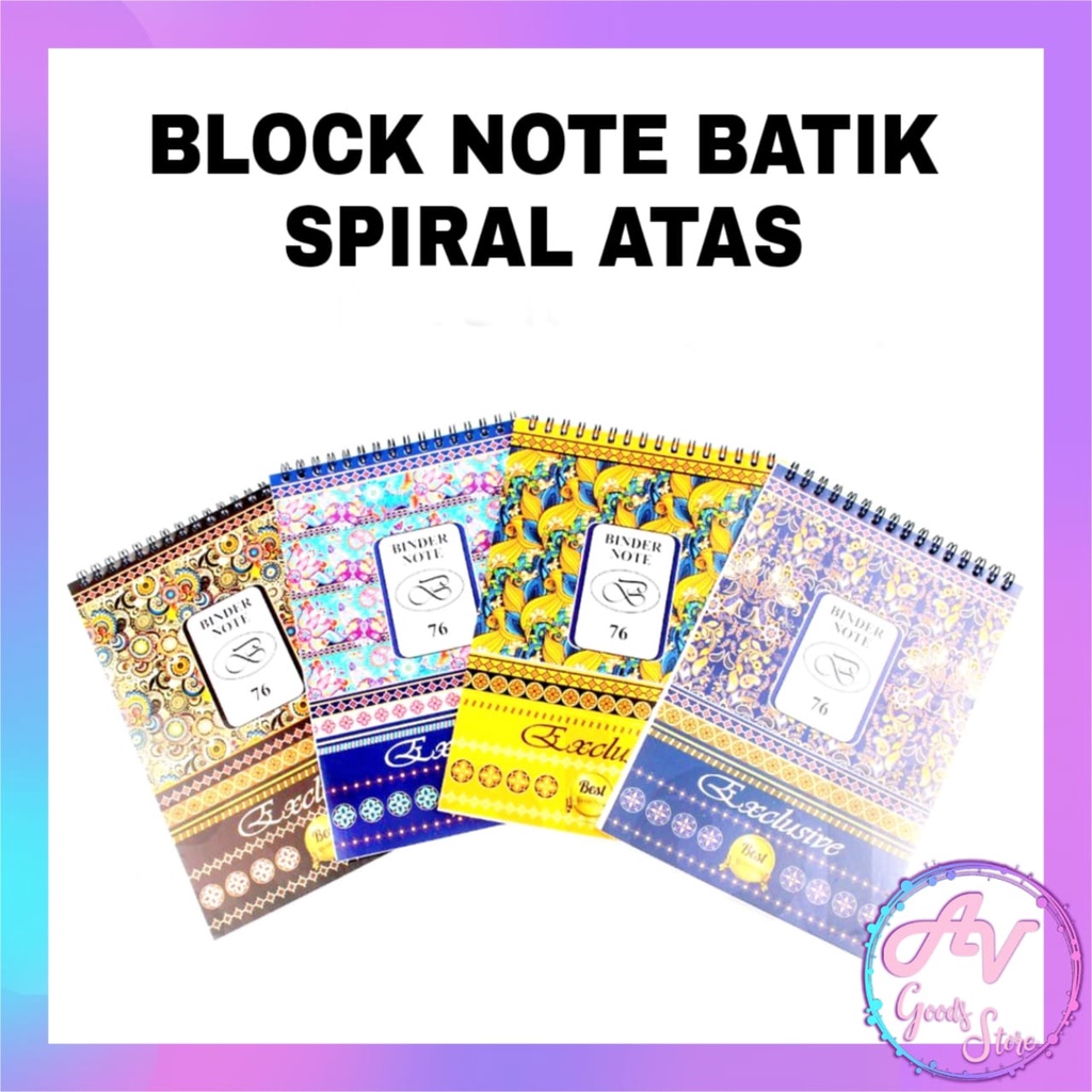 Block Note Spiral Atas A5 Batik Fancy / Buku Tulis Spiral Atas / Notebook Garis