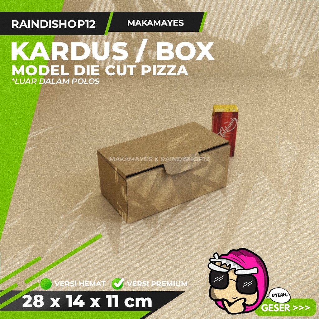 

(MIN 10 PCS) BOX 28 X 14 X 11 CM KARDUS DIE CUT KOTAK KARTON KEMASAN KADO B