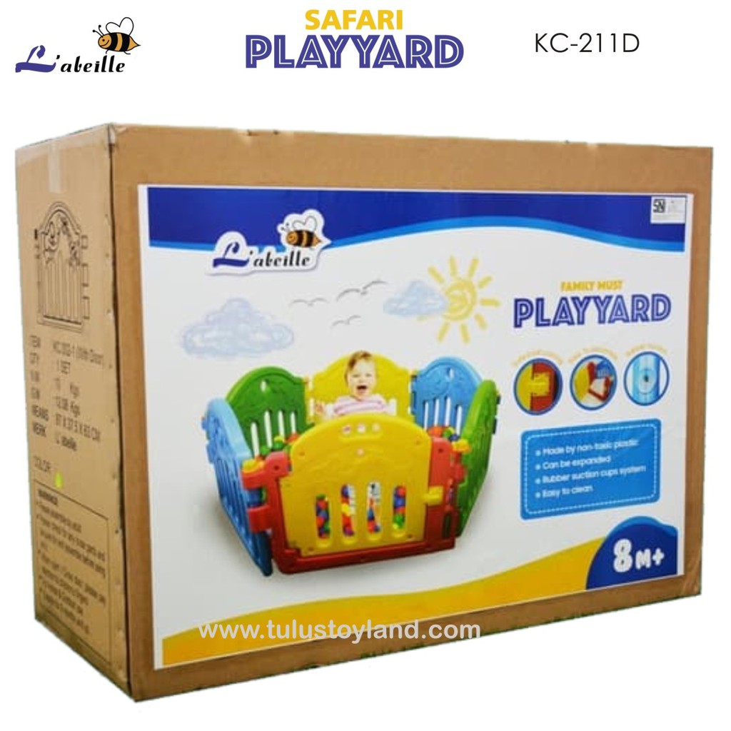 Pagar Bayi Labeille Safari Play Yard KC211 dengan pintu Baby Fence playard playpen mandi bola